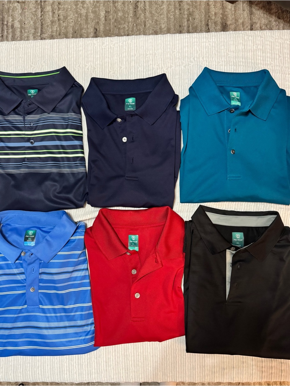 Lot of 6 Pro Tour Brand Golf Shirts. Size XL.